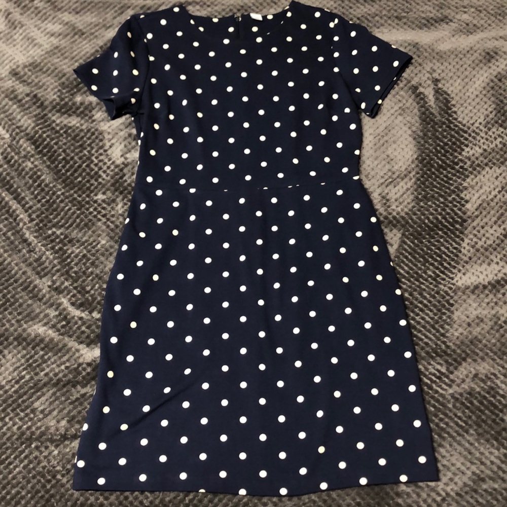 Navy and White Polka Dot Dress